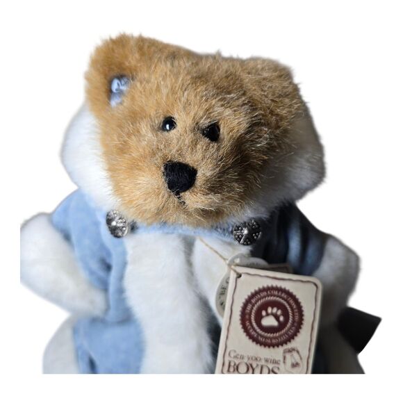 Boyds Bears Bailey Bear 8” Plush #9199-19V Blue Velour Coat Retired w/ Tags - Picture 2 of 8